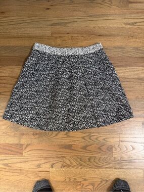 Banana Republic Black & White Marled Skater Skirt